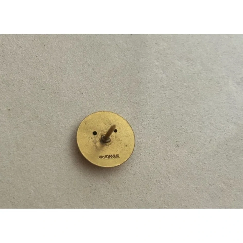 Vintage Tiger Head Lapel Pin Tie Tack 10K GR Rolled Gold Gucci Style Panther EUC